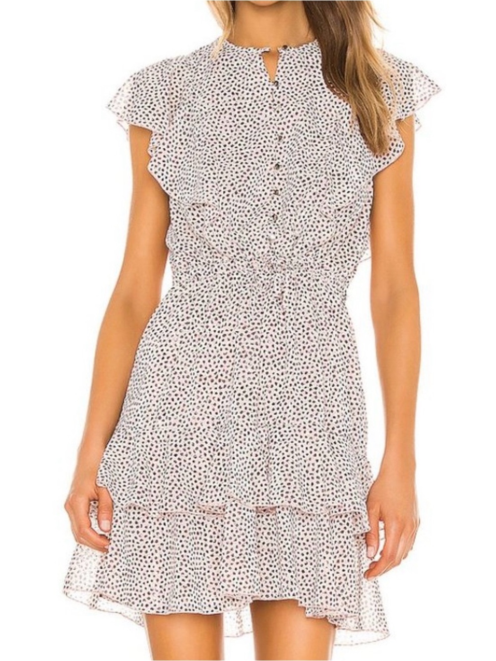 SABINA MUSAYEV Revolve Michelle Dress in Dotted Light Peach